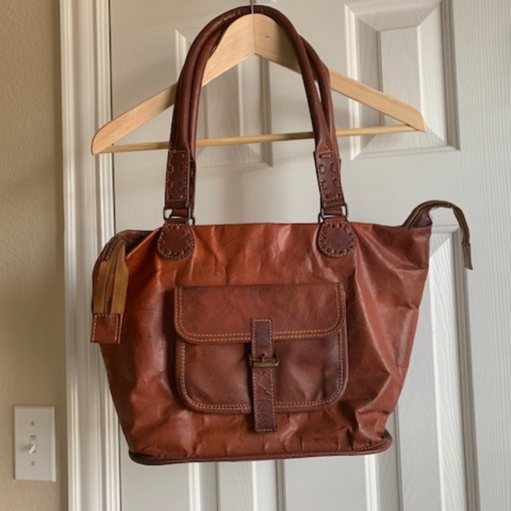 Noonday rustic leather tote